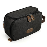 Gonex travel toiletry bag in dark grey shows rugged canvas and secure zipper for travel.