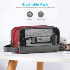 Gonex travel toiletry bag main compartment stores shampoo and creams neatly