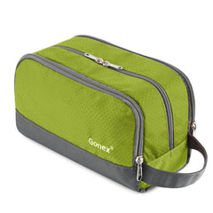 Gonex travel toiletry bag top view shows compact, pack-friendly design