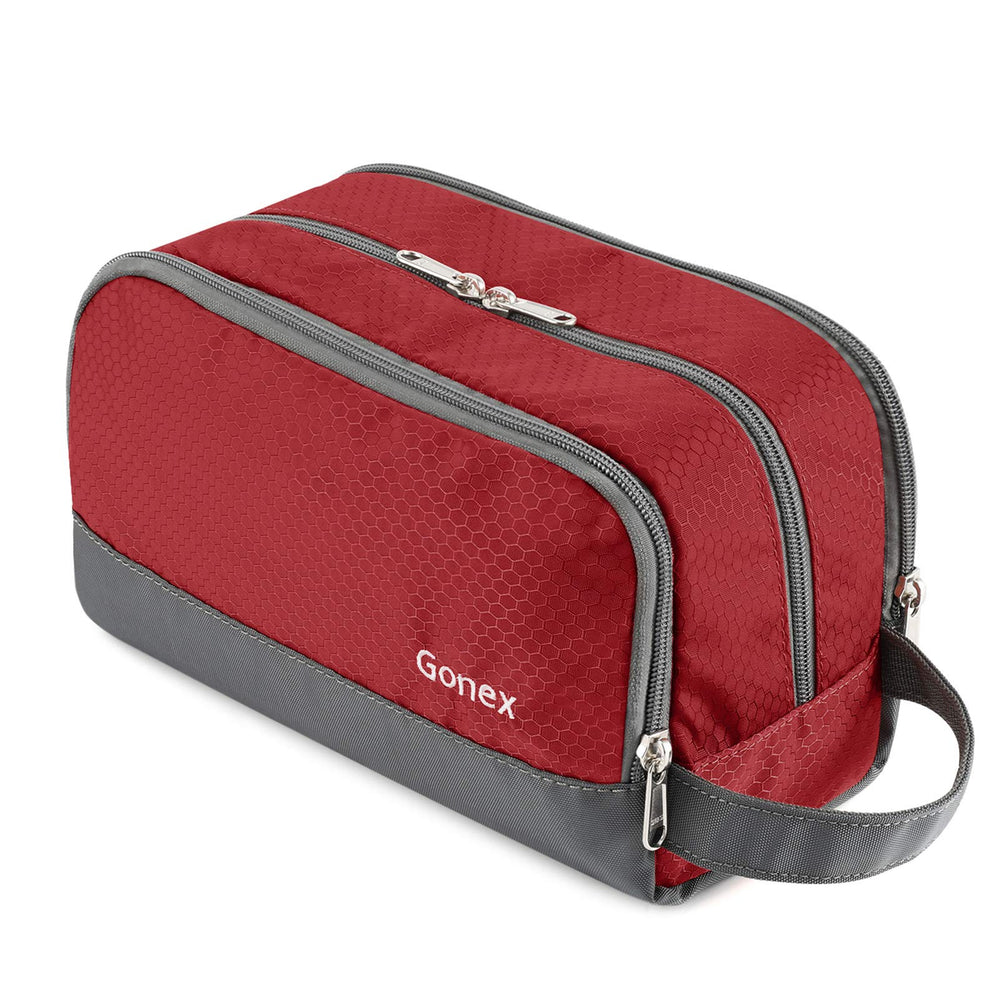 Gonex travel toiletry bag nylon material highlights water resistance for durable packing