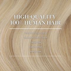 GOO GOO clip-in hair extensions color dark blonde highlight showcases natural highlights and versatile shade.