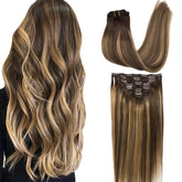 GOO GOO clip-in extensions close-up shows real hair for seamless day-to-night blend.