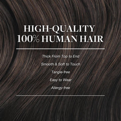 Goo Goo dark brown shade 2 clip-in to blend with natural darker tones.