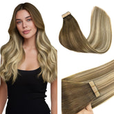 GOO GOO tape-in extensions Remy hair closeup for natural blend