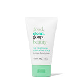 good.clean.goop beauty Fruit Facial Scrub jar close-up showing creamy exfoliating texture.