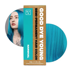 Good Dye Young narwhal bottle pour shows vibrant teal color ready to apply