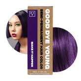 Good Dye Young eggplant purple dye bottle close-up showing vibrant color deposit.