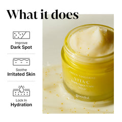 GOODAL Green Tangerine Vitamin C Cream application on skin emphasizes fast-absorbing formula