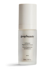 goop Beauty 3x Retinol Serum bottle close-up shows premium texture and rejuvenation potential