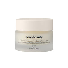 goop Beauty 72-Hour Hydrating Water Cream bottle showing long-lasting moisture