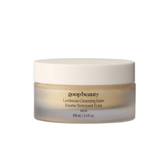 Goop Beauty Cleansing Balm packaging shown for premium makeup removal ritual.