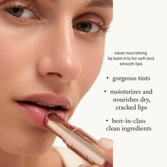 goop Beauty tinted lip balm packaging closeup highlighting clean ingredients.