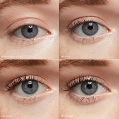 goop Featherlash mascara brush in use lifting and lengthening lashes