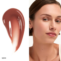 goop Hydra-Barrier Gel Gloss Spice swatch on lips highlights sheer color and shine