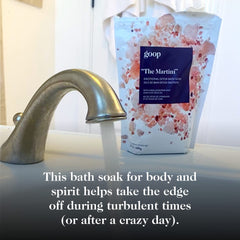 goop The Martini Detox Bath Soak features Epsom salts for a soothing, muscle-relaxing soak.