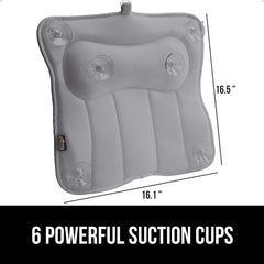 GORILLA GRIP bath pillow headrest offers 3.5-inch thick support for neck and shoulders