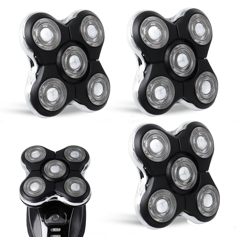 GORLENT Pro replacement heads Balder Pro XR7000 closeup of five dual-track blades for smooth shaving