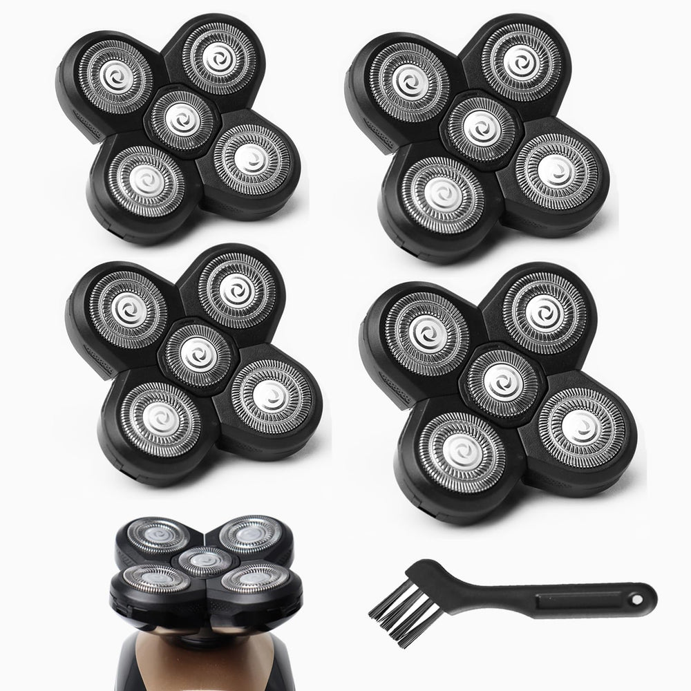 GORLENT Pro 5 refills: four-pack blades ready for quick, close head shave.