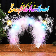 GORTIN LED Feather Headband highlights holiday look with shimmering motion