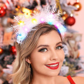 GORTIN Light Up Snowflake Headband features LED accents for festive photos