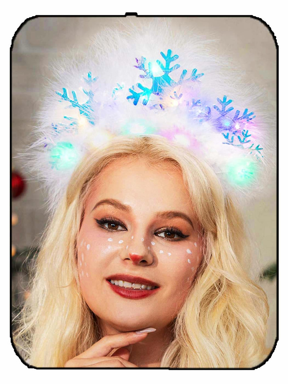 GORTIN light-up snowflakes headband LED glow for festive party styling.