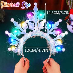 GORTIN Snowflake LED Headband Christmas party shot with eye-catching glow for photos