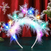 GORTIN Snowflakes Headband with center tiara adds festive sparkle.
