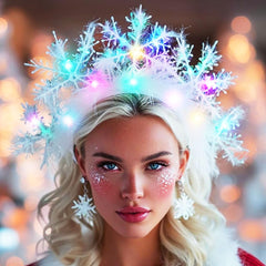 GORTIN Snowflakes Headband worn on head stays secure during celebrations.