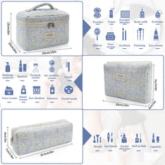 Gosect 3pc makeup bag set small compact travel pouch for accessories.