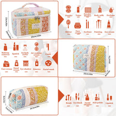 Gosect travel cosmetic organizer with gold zipper ideal for secure toiletries.