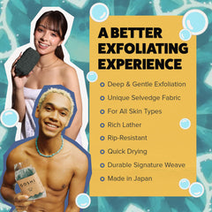 GOSHI Exfoliating Shower Sponge textured-exfoliating-thread offers deeper cleaning of skin.