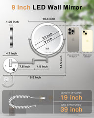 Gospire mirror with three color lighting modes for versatile makeup applications.