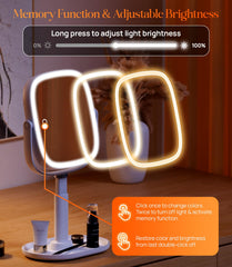 Gospire large rectangular mirror provides a wide facial view