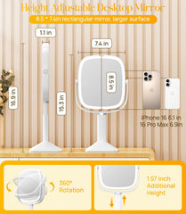 Gospire large surface mirror shows full face for makeup planning