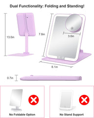 Gospire travel makeup mirror 180-degree adjustable stand lets you choose the perfect angle.