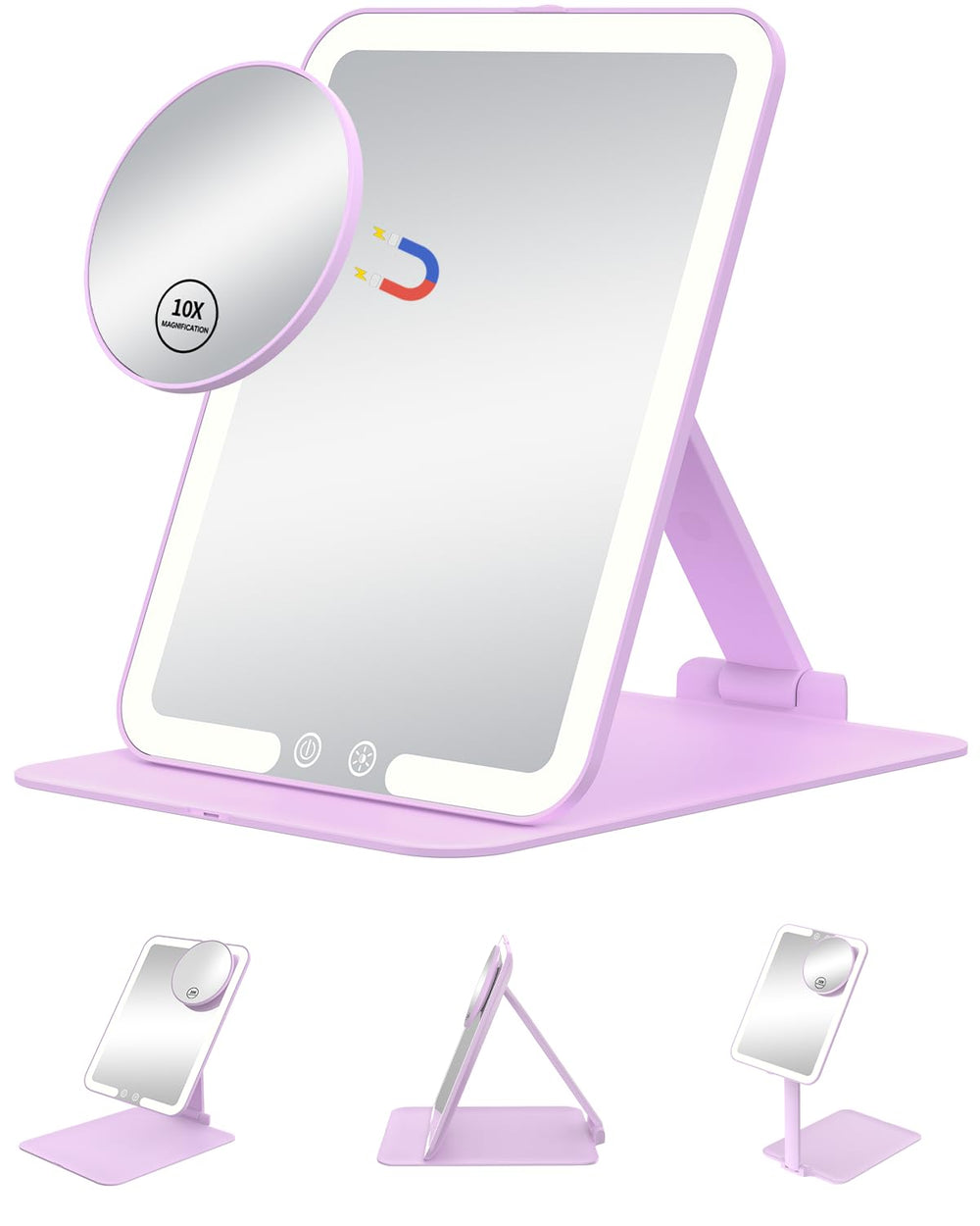 Gospire travel makeup mirror folded-compact design for easy packing on trips.
