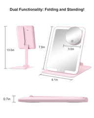 Gospire travel mirror offers three light colors for accurate skin tone matching