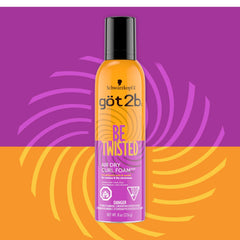 Got2b Be Twisted Air Dry Curl Foam bottle with curl-ready volumized hair