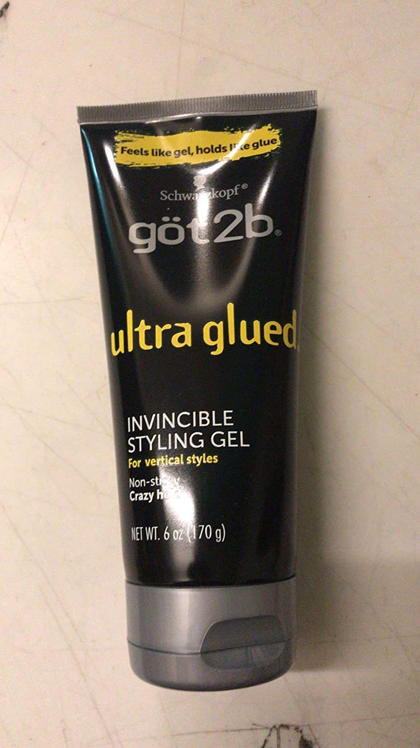Got2B Glued Ultra Styling Gel 6oz pack bottle delivers strong hold for all-day hairstyles.
