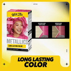 Got2b Metallics Rosa Pasión brillo metálico visible en el cabello