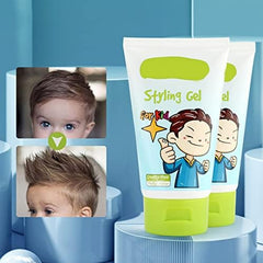 gowwim Kids gel on wet hair demonstrating easy reactivation with water.
