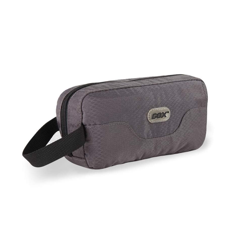 GOX travel toiletry bag grey front view shows compact design for easy packing