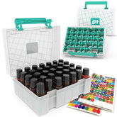 GPG2 essential oil organizer teal front view showing compact storage for easy oil access.
