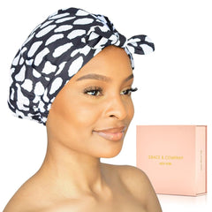 GRACE & COMPANY Luxury Shower Cap Casablanca box packaging, ideal as a gift.