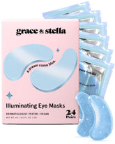 Grace & Stella award-winning under eye mask blue packaging for refreshed skin