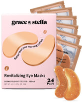 Grace & Stella caffeine under-eye patches packaging, ideal for gifting.