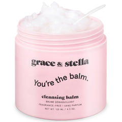 Grace & Stella makeup remover balm solid-to-oil texture melts makeup smoothly