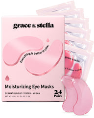 Grace & Stella under eye mask packaging close-up highlights gift-ready self-care.