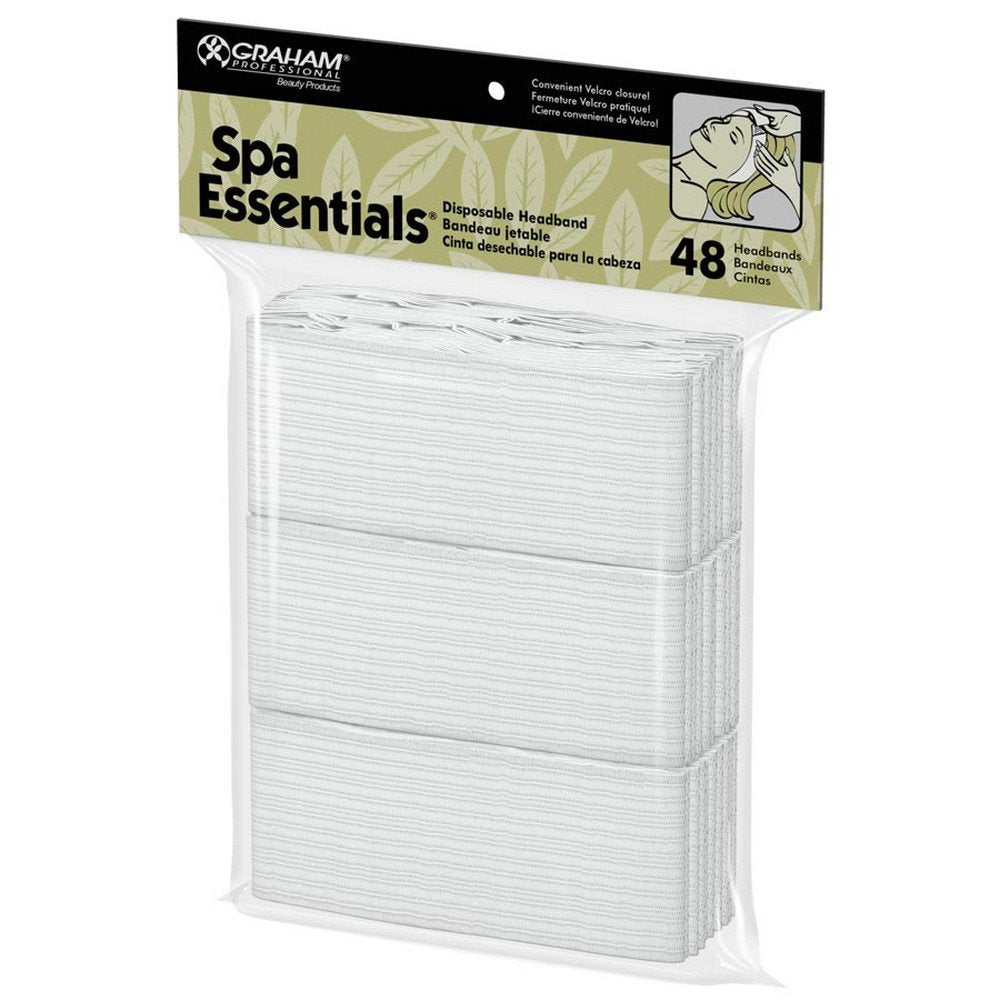Graham Medical Spa Essentials disposable headbands keep hair tidy during spa treatments.