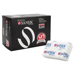 Graham Sanek Neck Strips packaging shows easy-to-use, absorbent tissue for cleaning and protecting neck area.